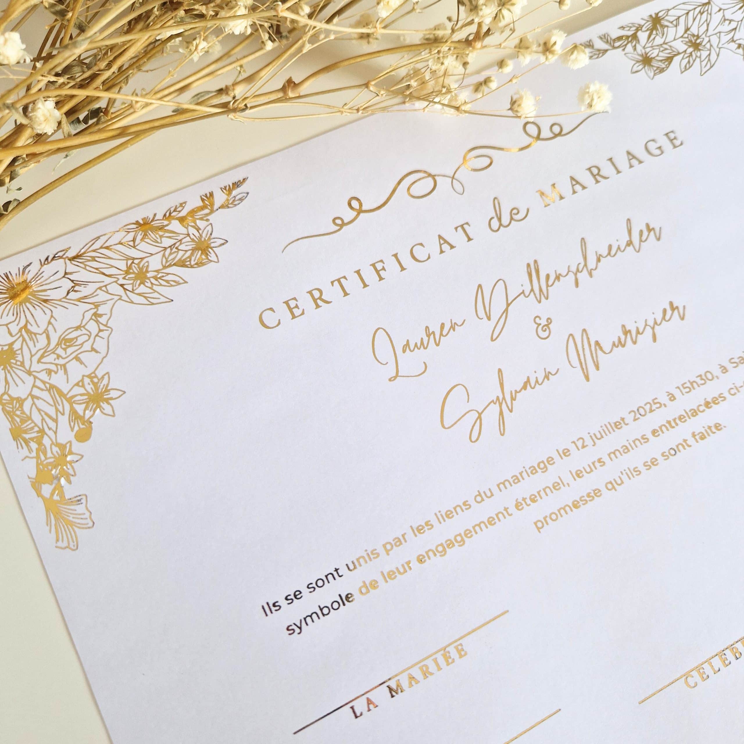Certificat de mariage personnalisé – Image 3