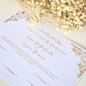 Certificat de mariage personnalisé