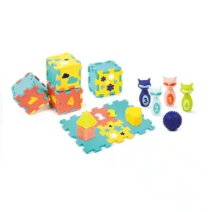 Ludi Coffret d’activités bébé – Tapis quilles et formes dès 10 mois
