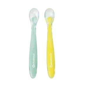 Badabulle 2 Cuillères en silicone Multicolore