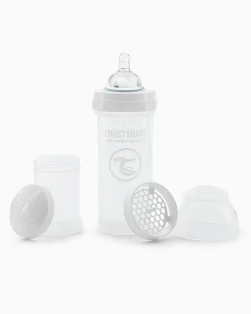 Biberon Anti-Colique Twistshake 260ml 2M+ – Blanc