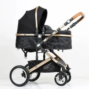 Poussette nouveau-né 2 en1 Noir Belecoo