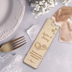 Marque-page en bois – Cadeau d’invités mariage