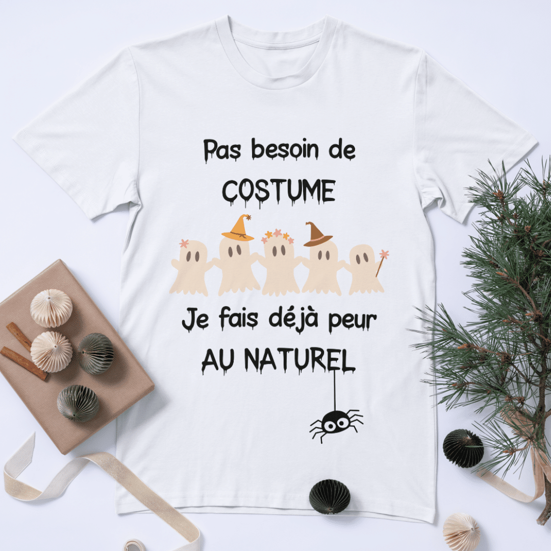 T-shirt Halloweenđâ “Pas besoin de costume”