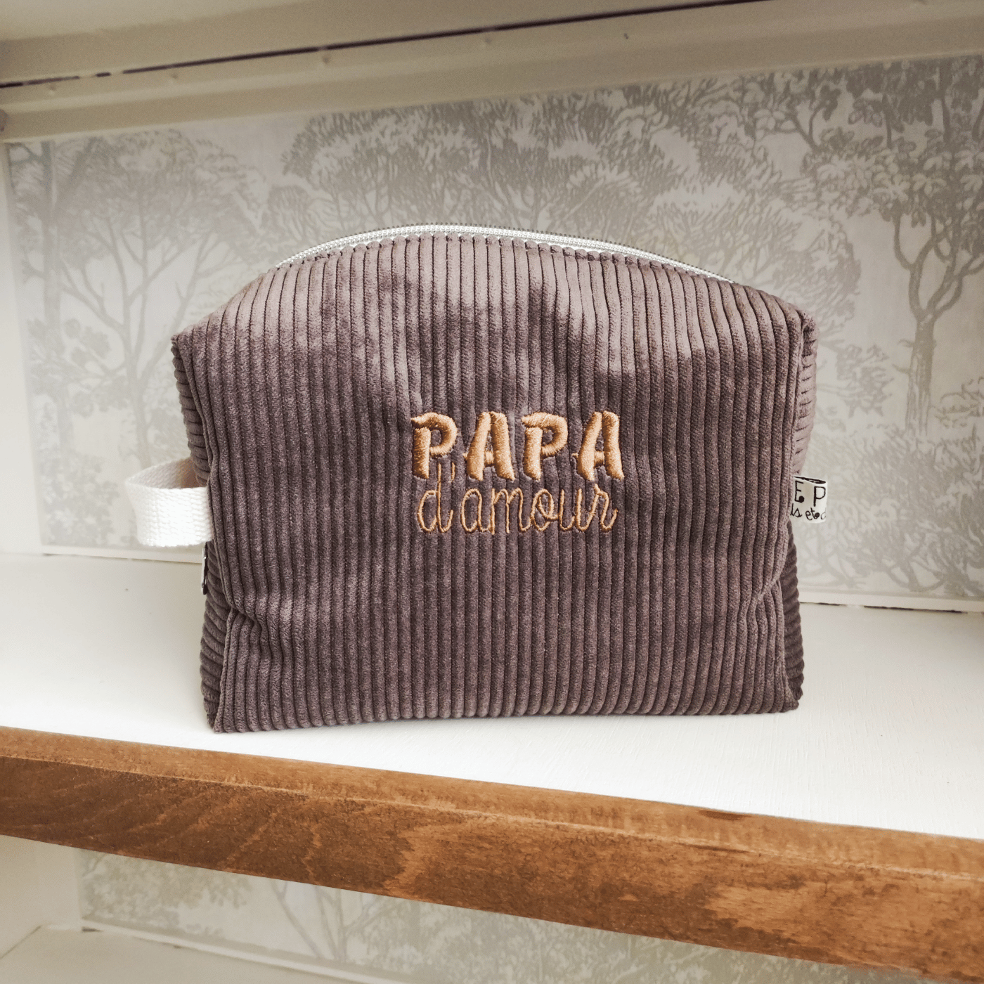 Trousse de toilette homme personnalisée marron