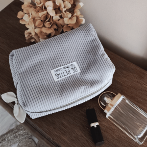 Trousse de toilette velours côtelé écru